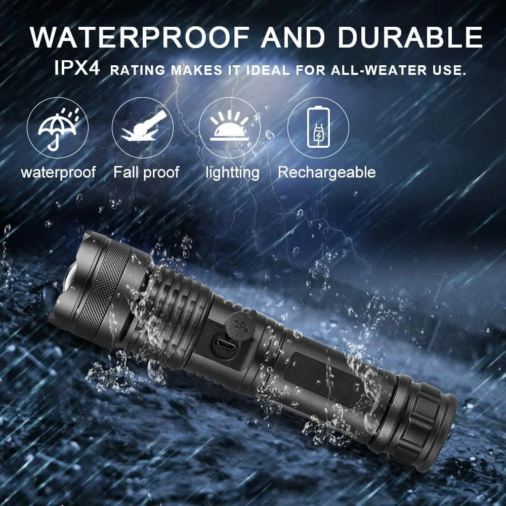 Mua Alicegirl Rechargeable 990000 High Lumens LED Flashlights 2 Pack Super Bright Flashlight With 3 Modes Ipx6 Waterproof Powerful Handheld Flash Light For Home Camping Emergency B0c1441ttz