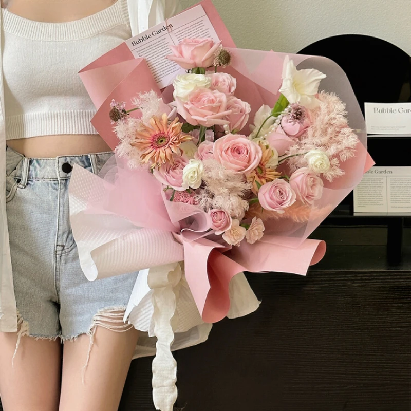 

Two Color Fenghua Floral Paper Flower Gift Box, Packaging Paper Floral Art Bag Bouquet Handmade DIY Material Packaging Paper