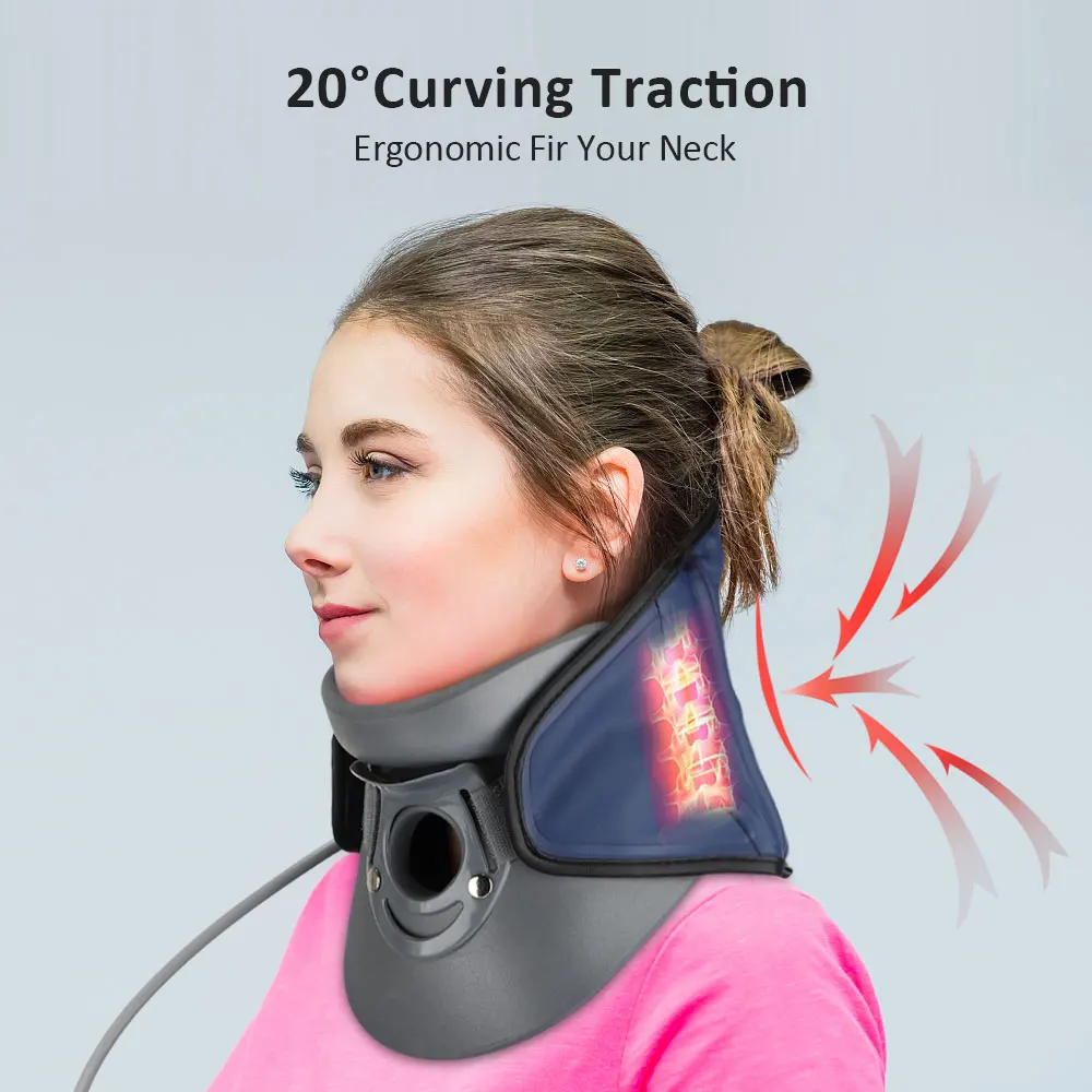 Adjustable Inflatable Neck Traction Cervical Collar Tractor Upper Neck Household Home Use Soft Pillow Stretcher