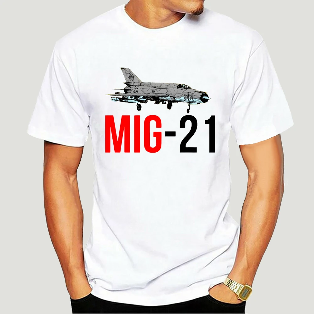 Distressed Mig 21 Jet Air Plane Tees Shirt Uomo Stampa 3D Top Manica Corta In Cotone 2632X