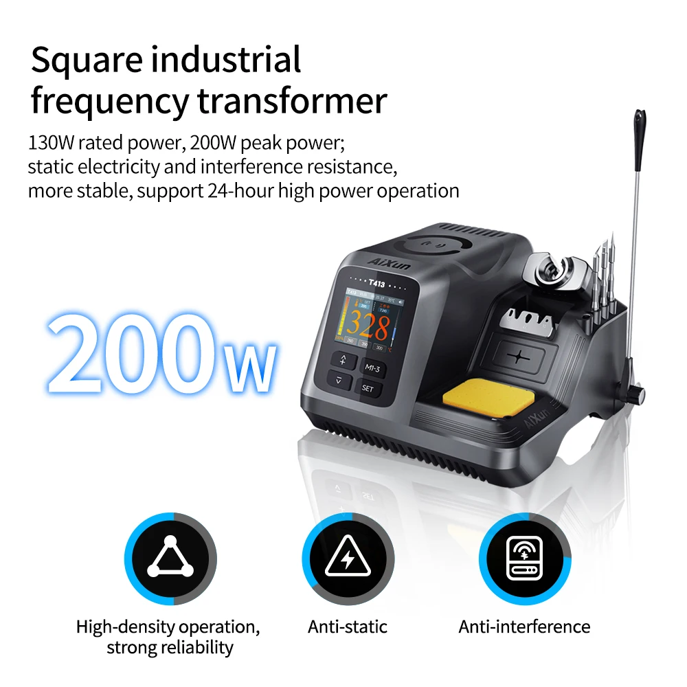 AIXUN T413 200W integrated intelligent precision soldering station compatible T210/T245/T225 handle For Precision Welding Repair 2