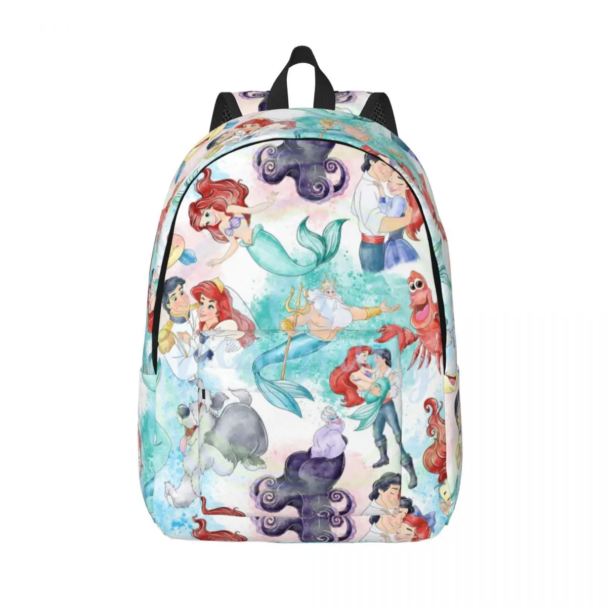 Custom 3D Print Little Mermaid Ariel Canvas Backpack for Girls Boys ...
