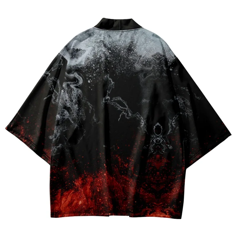 Japanese Streetwear Cardigan Cosplay Haori Summer Fashion Print Shirts Traditional Kimono Men Women Yukata Clothing Robe