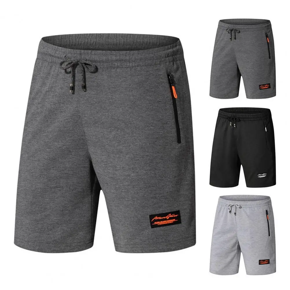 

Men Shorts Contrast Color Drawstring Zipper Pockets Elastic Waist Deep Crotch Summer Sweatpants pantalones cortos ropa hombre