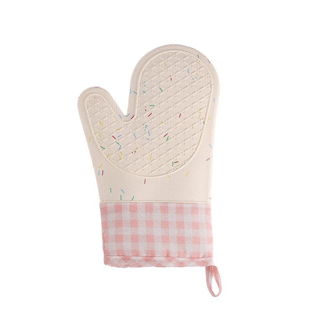 Silicone Heat-Resistant Kitchen Gloves – Quilted Non-Slip Oven Mitts for Cooking, Baking & Grilling
