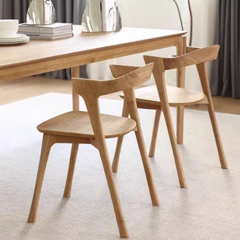 Furniture for The Living Room Decoration of Salons Luxury Dining Simple Solid Wood Chair Castera Backrest Chairs Couch