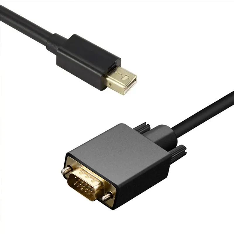 Mini Displayport To VGA Cable 1080p Mini DP Male to VGA Male Adapter Converter for Computer Laptop TV Projector
