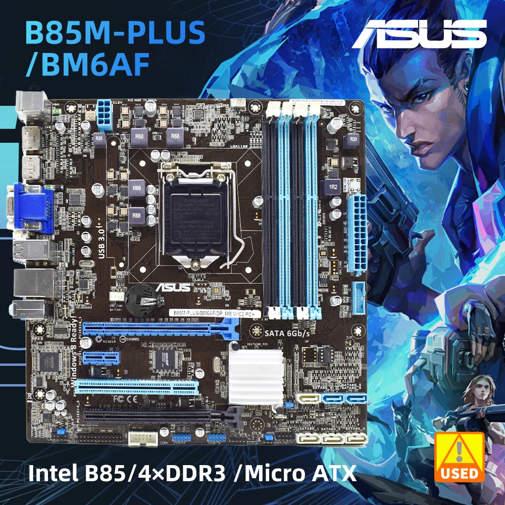 게임용마더보드 MSI B550M PRO-VDH 와이파이, PCIe 4.0/ 3.0x16 슬롯 4개, SATA 6 Gb/s 포트 4개, M.2 지원, 와이파이 802.11, Ryzen 5 5600 탑재 4 ASUS B85M-PLUS/BM6AF/DP_MB W/C2 PCH 인텔 B85 LGA 1150 4XDDR3 32GB PCI-E3.0 SATA3 HDMI 마이크로 ATX 마더보드