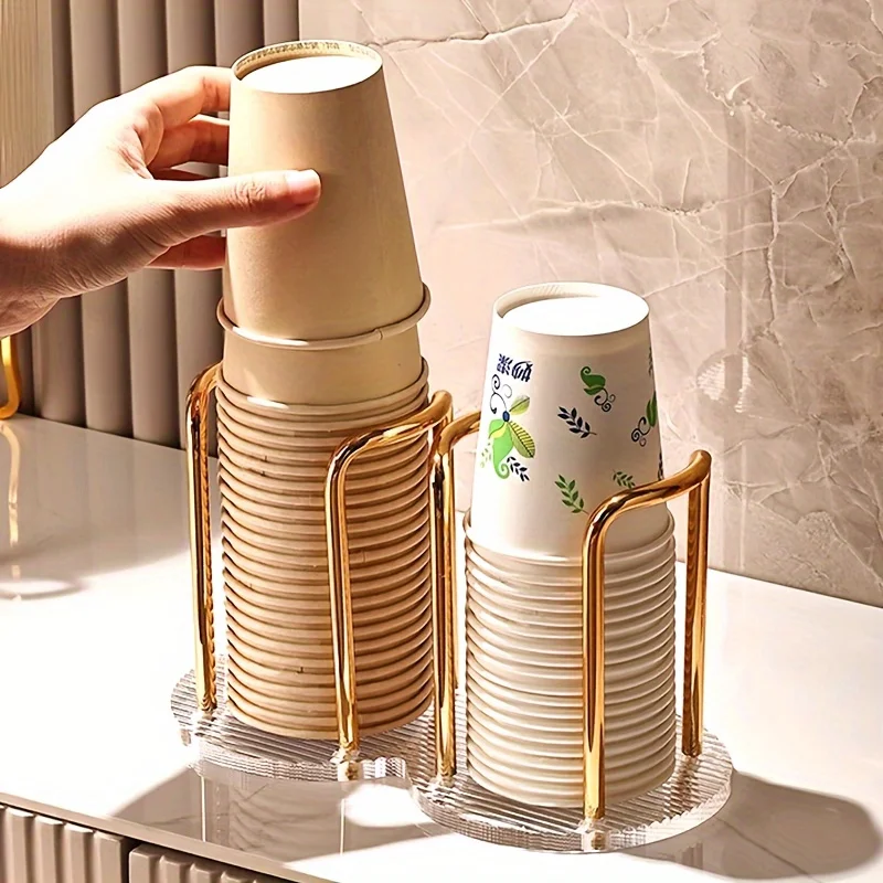 Cup Storage Holder Hot Selling Light Luxury Paper Cup Holder Disposable Cup Holder Acrylic Storage Rack Household Coffee