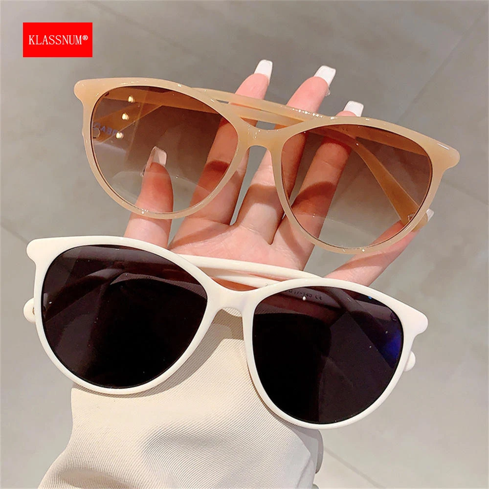 

KLASSNUM 2024 Brand Design Sunglasses Women Round Large Frame Outdoor Sun Glasses Driving Eyewear Shades UV400 Goggles Colorful