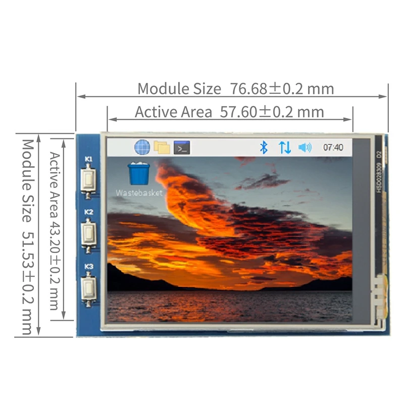 2.8 Inch TFT Display Screen Touch Screen 320X240 SPI Display LCD Screen Module For Raspberry Pi 3B+/4B