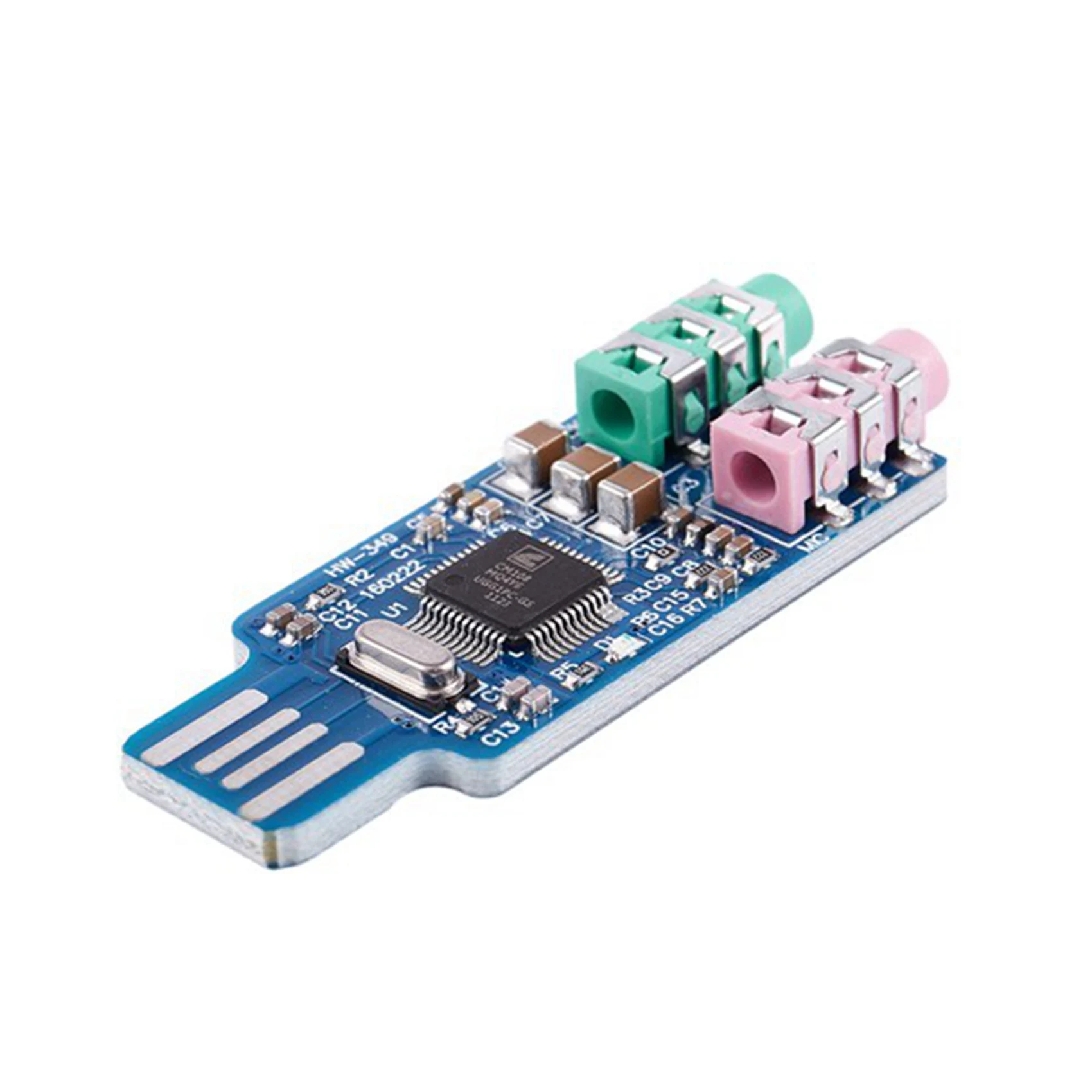 Ingenious-4Pcs 무료 드라이버 USB 사운드 카드 CM108 USB 사운드 카드 칩 블루