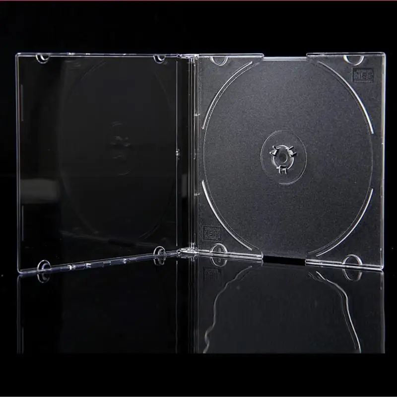 

10 шт./лот 12,5x12,5x0,5 см тонкая прозрачная акриловая коробка для дисков CD DVD, Передняя прозрачная вставка «сделай сам», логотип, бумага, чип, задняя матовая
