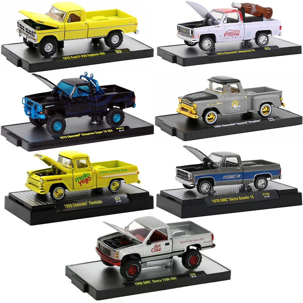 1/64 M2 Machines Alloy Car Model Toys 1:64 Kids Toy Pickup Diecast Vehicle Replica Mini Cars Collection Boys Car For Hotwheels 2