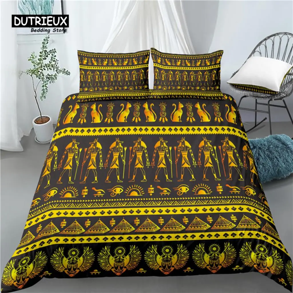 

Home Living Luxury 3D Egypt Symbols Print 2/3Pcs Comfortable Duvet Cover PillowCase Bedding Set Queen and King AU/EU/US Size