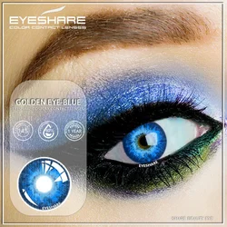 Vibrant Cosplay Halloween Contact Lenses - Yearly Cosmetic Eye Enhancers (GOLDEN EYE-BLUE)