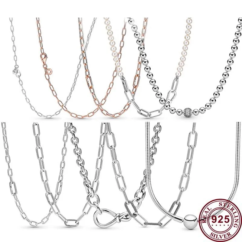 New Hot 925 Silver Snake Link Chain Me Series Women's Necklace Suitable For Original High Quality Charming Jewelry 1pcs lot new originai hfbr 1521etz hfbr 2521etz avago fiber optic transceiver high performance link transmitter