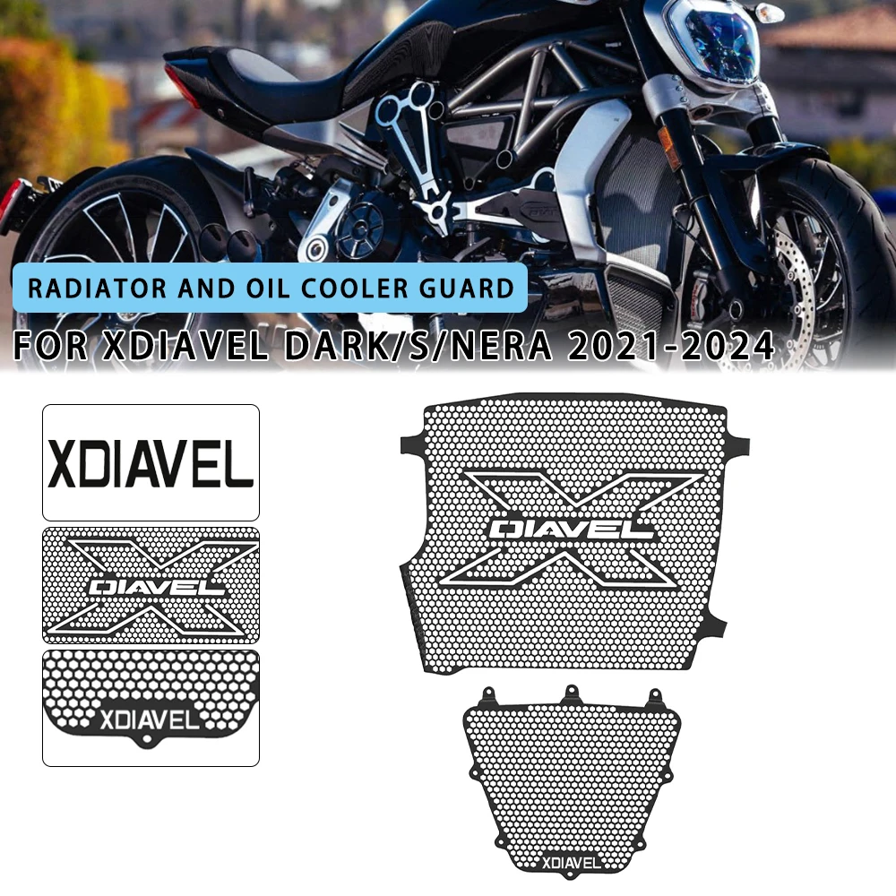 

For Ducati XDiavel Dark/S/Nera/Black Star X-Diavel S 2016-2024 X Diavel BlackStar Motorcycle Radiator And Oil Cooler Guard Set