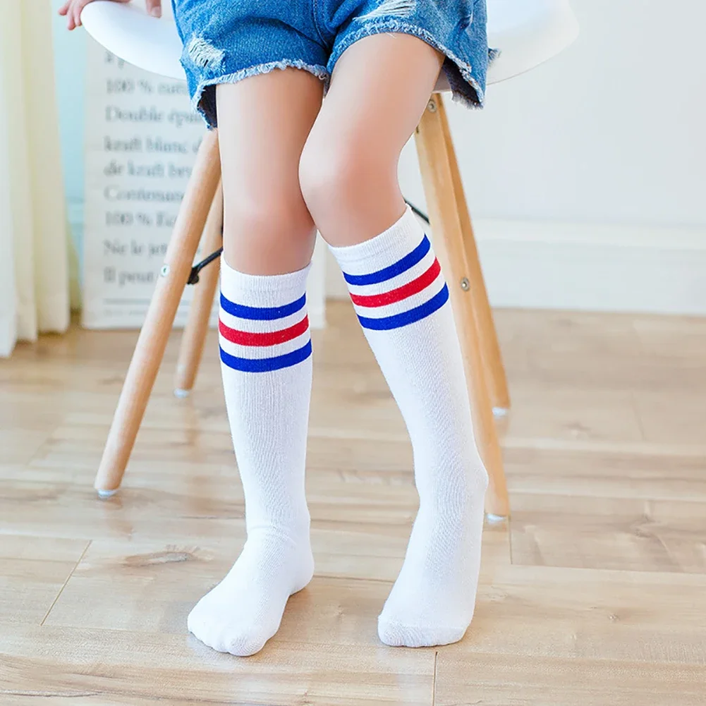 Girls Socks Kids Knee High Football Sock Cotton School White Sport Socks Soccer Boots Children Baby Long Leg Warm baby stuff