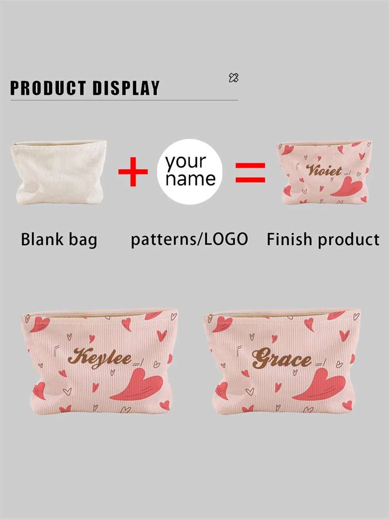 New women's makeup bag, customized photo makeup bag, zipper makeup bag, can be customized according to your unique design