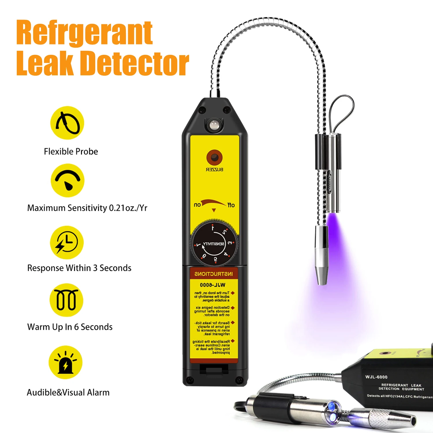 WJL6000FreonLeakDetectorHalogenLeakDetectorR22R410AR134A