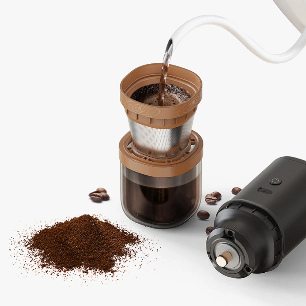 Electric Coffee Grinder Pour Over Coffee Maker Coffee Cup 3 in 1 With Extra Spare Part Stainless Steel Beans Grinder Mill 304 stainless steel maker drip tea and water pour over espresso brewing 600ml coffee pot gooseneck kettle
