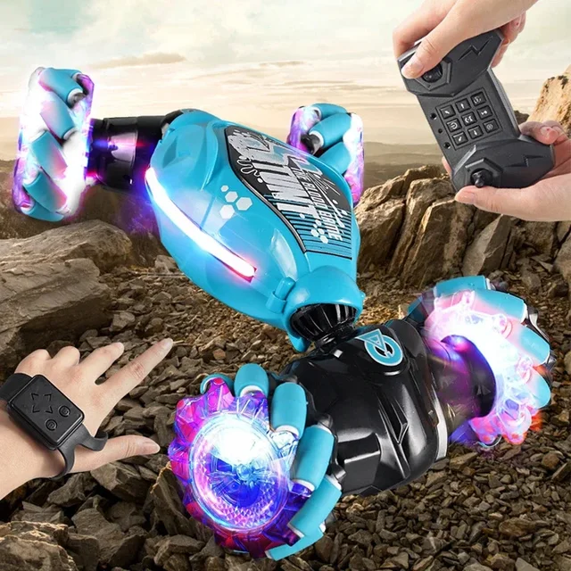 Stunt RC Car 4WD 1:16 With LED Light Gesture Induction Deformation Twist Climbing Radio Controlled Car Electronic Toys For Kids 3
