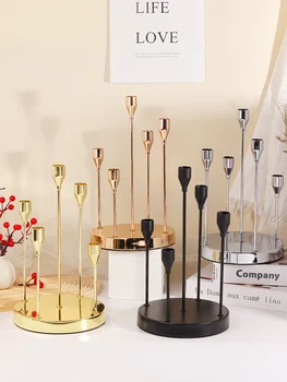 1 PC Iron Candlestick, Simple and Elegant, Suitable for Home and Restaurant Use, Creating a Romantic Atmosphere without Candles