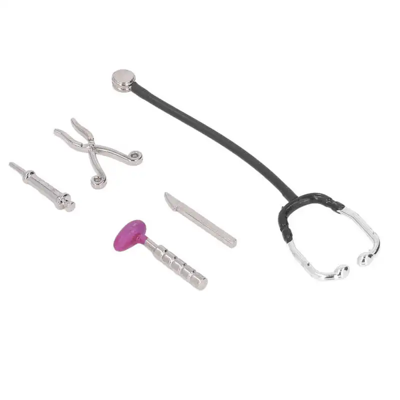 Mini Appliance Model Dollhouse Stethoscope Set for 1:12 Doll House doctor nurse toys doctor toys kit stethoscope toy