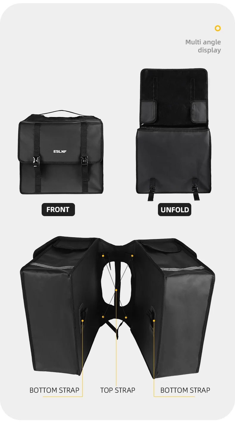 Fahrrad-Hecktasche, hintere Tasche, 45 l, großes Fassungsvermögen, wasserdicht, für Mountainbike, Rennrad, hintere Regaltasche, Fahrradausrüstung – Detail 11