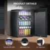 4.5 Cu.ft Beverage Refrigerator and Cooler, 145 Can Mini Fridge Glass Door,Digital Temperature Display for Soda, Beer or Wine, 4