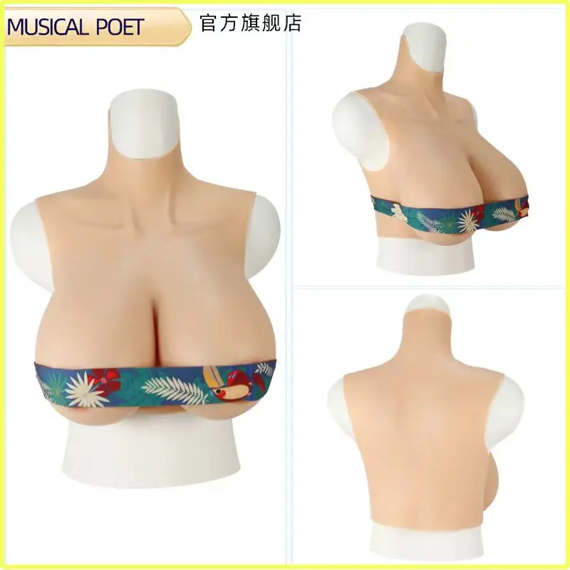 

Silicone Prostheses K Cup No Oil Fake Boobs Drag Queen Costumes Fake Breasts Huge Breast Forms Breastplate False Chest Sissy