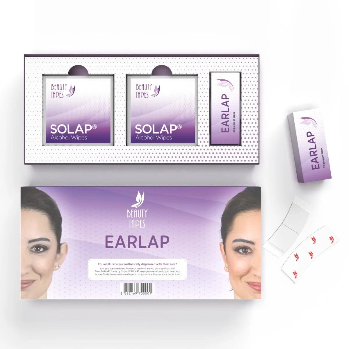 Beauty tapes EARLAP ear concealer corrective instant effect bonding system protruding ears, ear gluing tapes