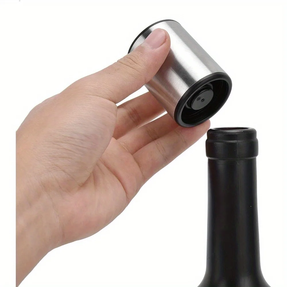 2pcs Wine Stopper, Stainless Steel Wine Bottle Stopper Durable and Portable Keep Freshing for Red and Champagne