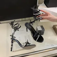 Luxury Crystal Embellished Butterfly Detail Women Sandals Sexy Coiled Strap High heels Gladiator Sandals Summer Party prom Shoes - Image 5