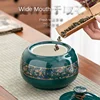 Painted Flower Gold-plated Ceramic Tea Tin with Lid Sealed Box Coffee Candy Jar Porcelain Food Storage Container Storage Jar New 5