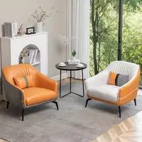 Scandinavian light luxury single sofa chair living room home bedroom leisure chair designer fabric sofa lazy small household 6