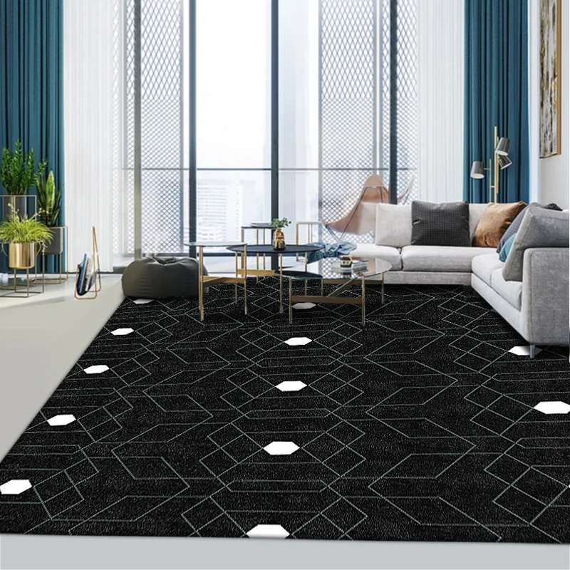 

Cool Color Rectangular Carpet Geometric Grid Striped Abstract Carpets For Living Room Bedroom Home Decor Area Rug Floor Mats