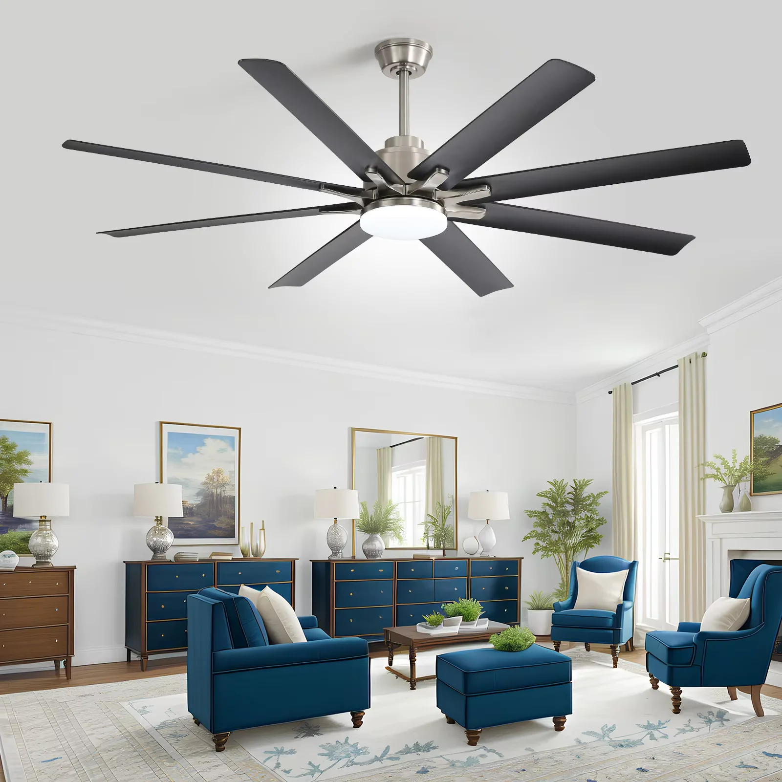 Remote Control Ceiling Fan, 66-Inch, LED 2