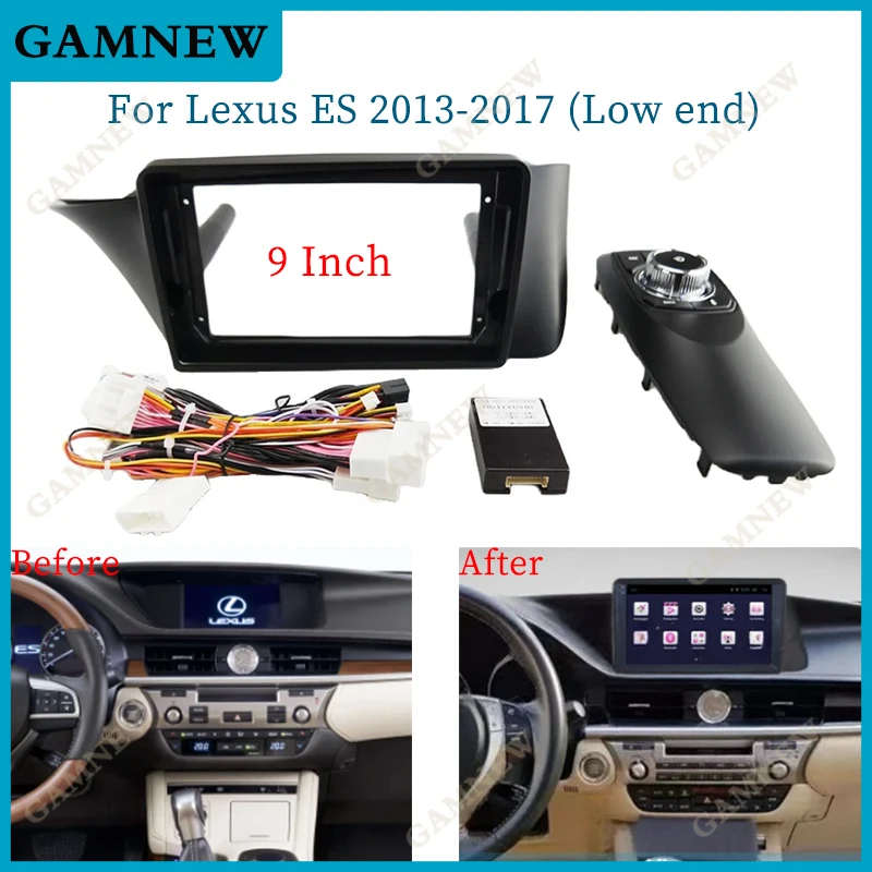 

9 Inch Car Frame Fascia Adapter Canbus Box Decoder Android Radio Dash Fitting Panel Kit For Lexus ES ES250 ES300 ES350 2013-2017