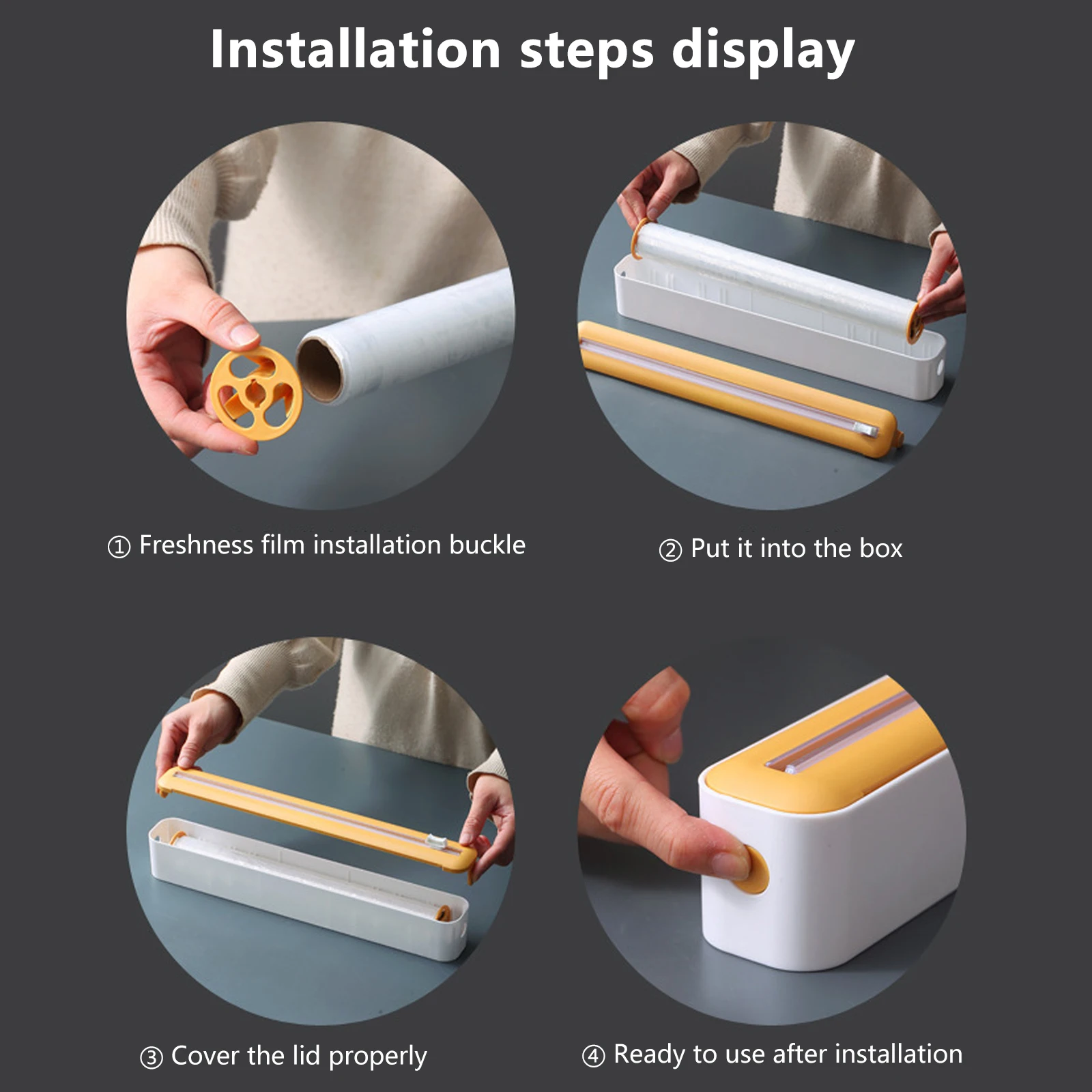 Magnetic Refillable Plastic Wrap Dispenser With Cutter, Tin Aluminum Foil Dispenser Cutter, Film Wrap Dispenser Kitchen Tool