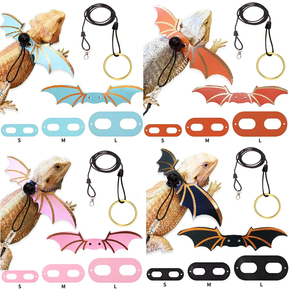 Lizard lead reptile walking lead gecko lead small pet lead colorful wing lead adjustable lizard lead for outdoor carrying Lizard lead reptile walking lead gecko lead small pet lead colorful wing lead adjustable lizard lead for outdoor carrying