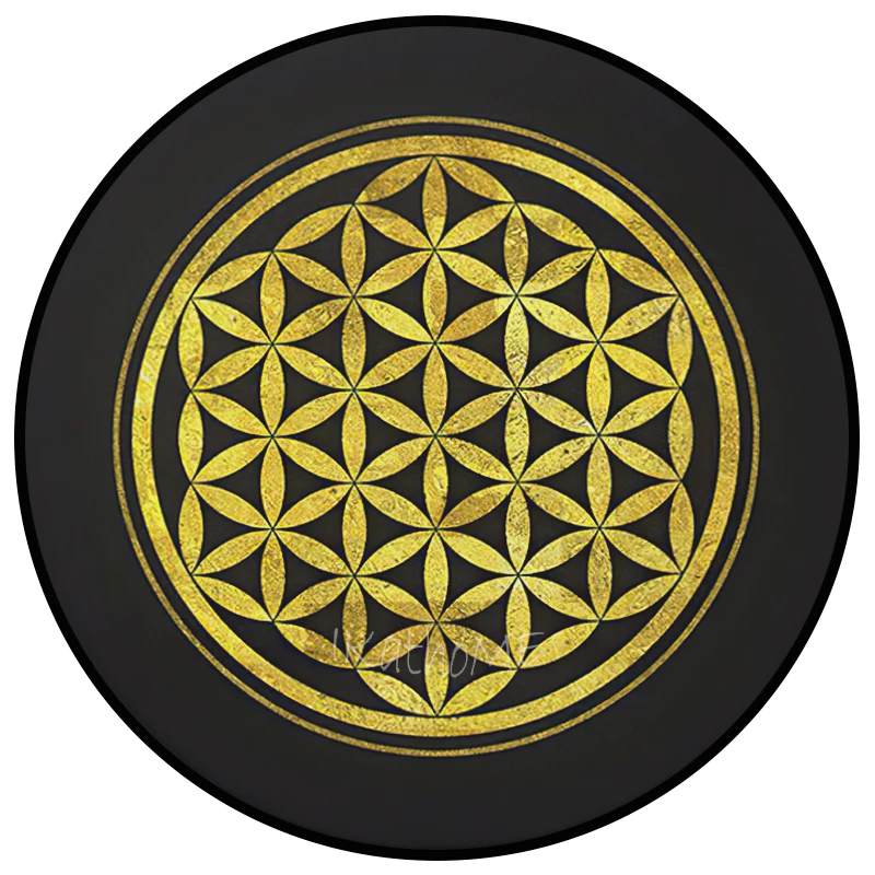 Seven Chakras Flower of Life Round Rug Yoga Meditation Mat Thick Non-slip  Galaxy Carpet Astrology