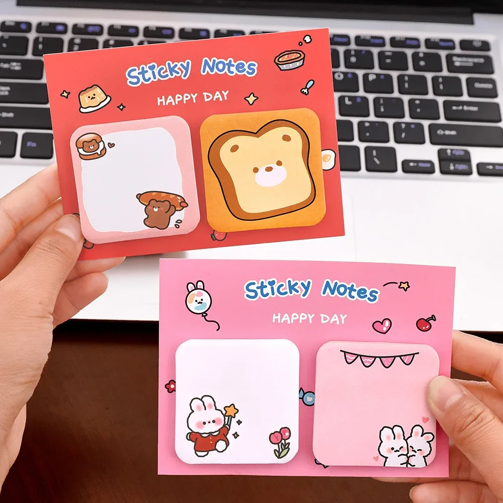 1Pcs Kawaii Cartoon Animal Sticky Notes Sticker 60Sheets Cute Rabbit Bear Capybara Astronaut Memo Pad School Office Stationery 3