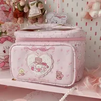 Sac à main de grande capacité en cuir PU de forme carrée, trousse de maquillage, trousse de toilette portable, sac de détermination, mode 6