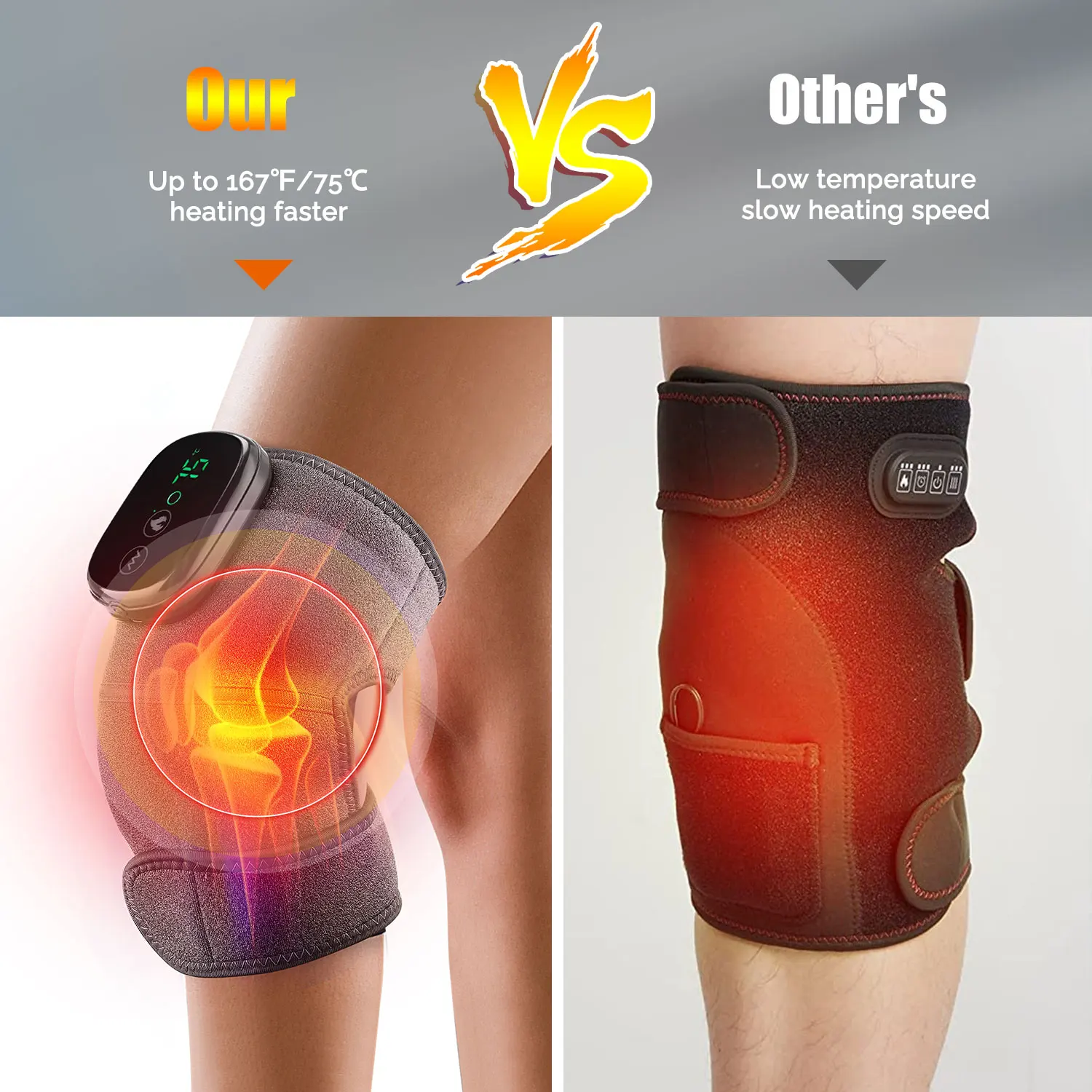 1Pair Heating Knee Massager Vibration Thermal Therapy For Knee Shoulder  Arthritis Massage Joint Pain Relief Warm Wrap Knee Brace - AliExpress