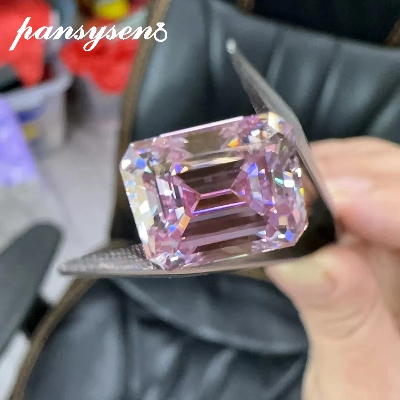 PANSYSEN Luxury 5CT 9x11MM Emerald Cut Pink Moissanite Loose Gemstones Excellent Cut Fine Jewelry Accessories