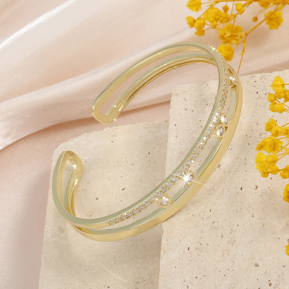 طقم سوار من الرغيف الزركوني المكعب المربع المجوف م...