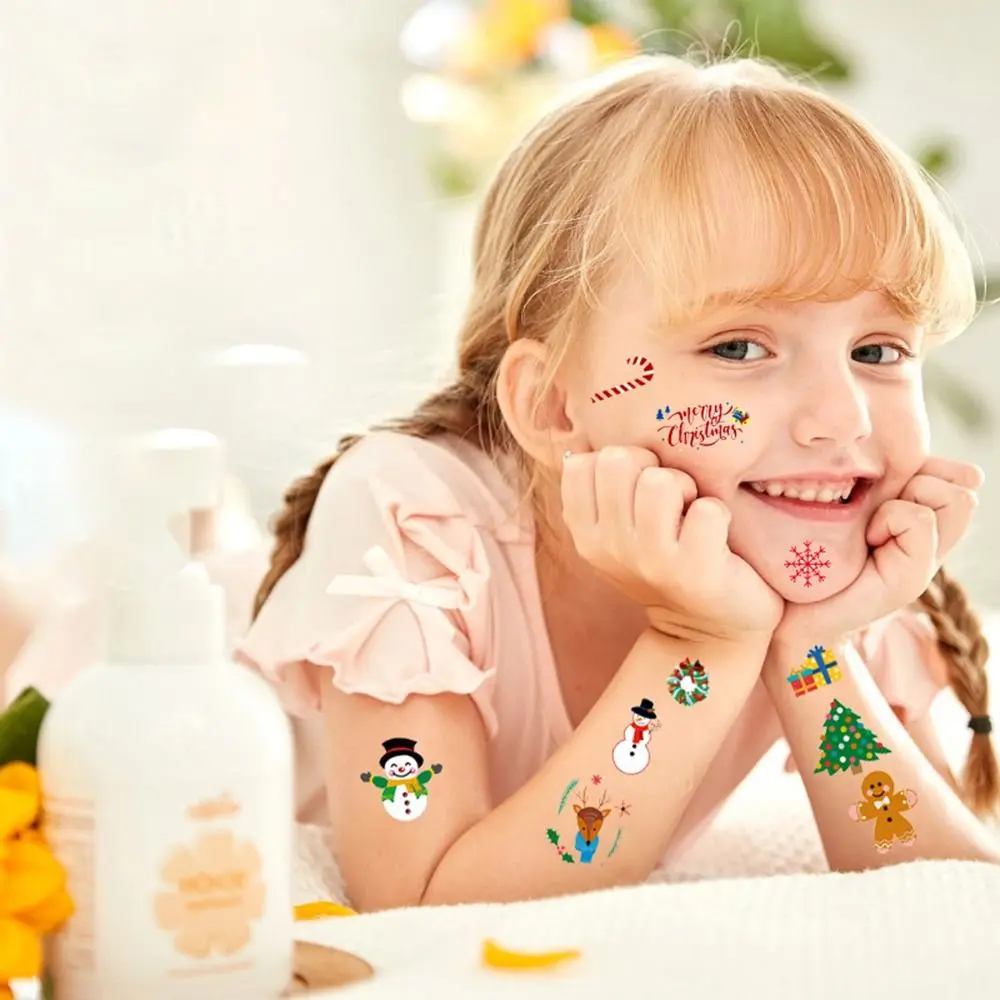 

10Pcs/Set Festival Christmas Temporary Tattoo Stickers Cute Colorful Waterproof Cartoon Art Fake Tattoos For Kids