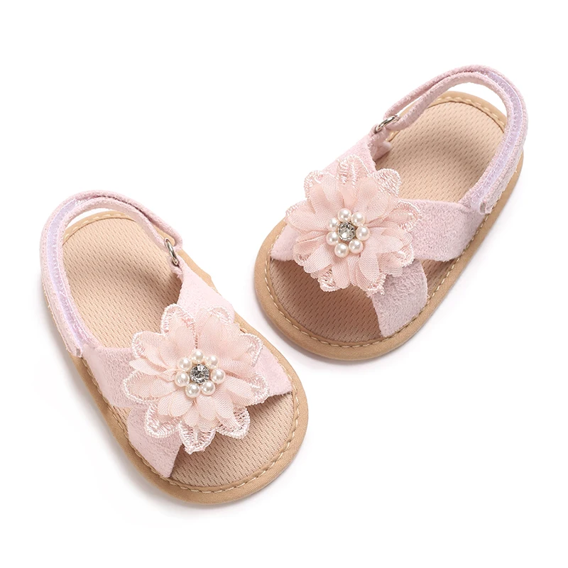 New 0-18 Month Baby Anti Slip First Walking Shoes Sweet Flower Sandals For Baby Girls Summer Soft Soled Flat Bottomed Princess